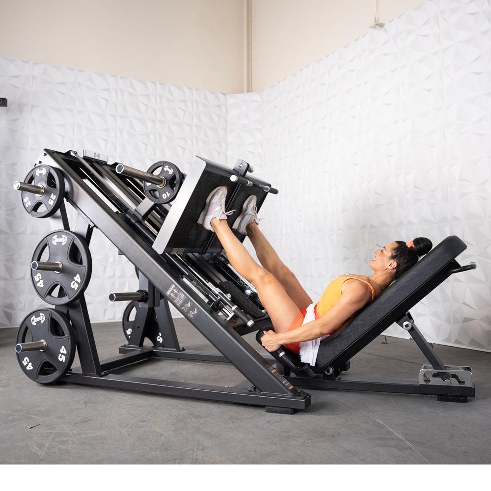 Pro Strength Dual Leg Press - Muscle D Fitness - Premium Adjustable Plate Loaded Iso-Lateral 45-DegreeLeg Press