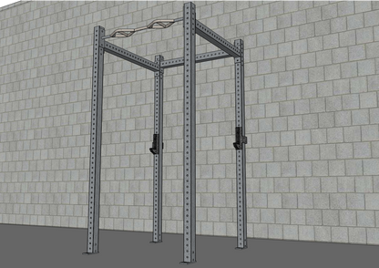 TGrip Basic Commercial 4 Post Rack - 3x3 Steel - Functional Multi-Grip Pull-Up - Sandwich Style J-Hooks