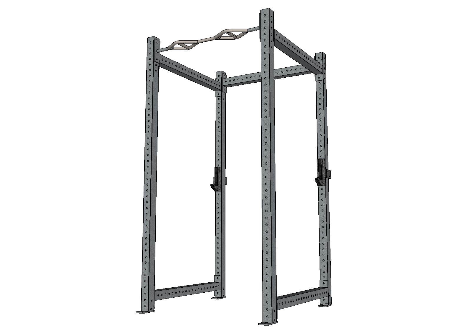 TGrip Commercial 4 Post Rack - 3x3 Steel - Functional Multi-Grip Pull ...
