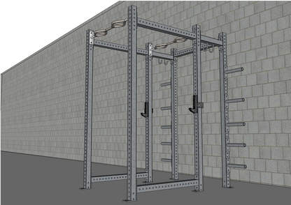 TGrip Commercial Full Power Rack - 3x3 Steel - Functional Multi-Grip Pull-Up - Plate Storage - J-Hooks