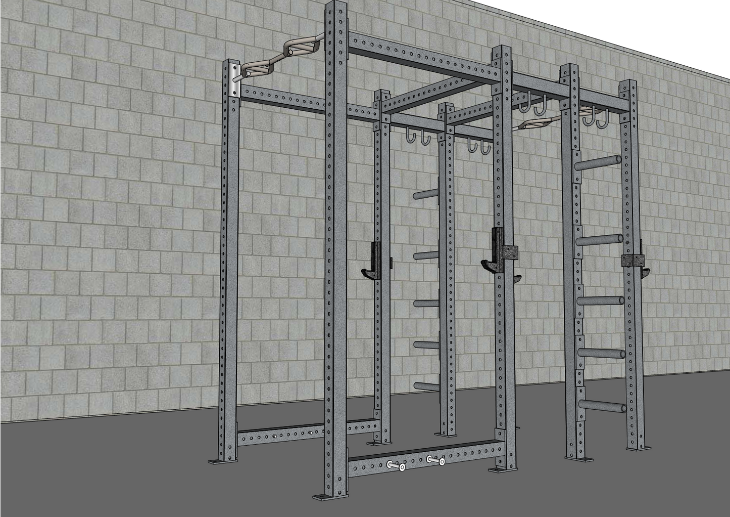 TGrip Commercial Rack and a Half - 3x3 Steel - Functional Multi-Grip Pull-Up - Plate Storage - J-Hooks