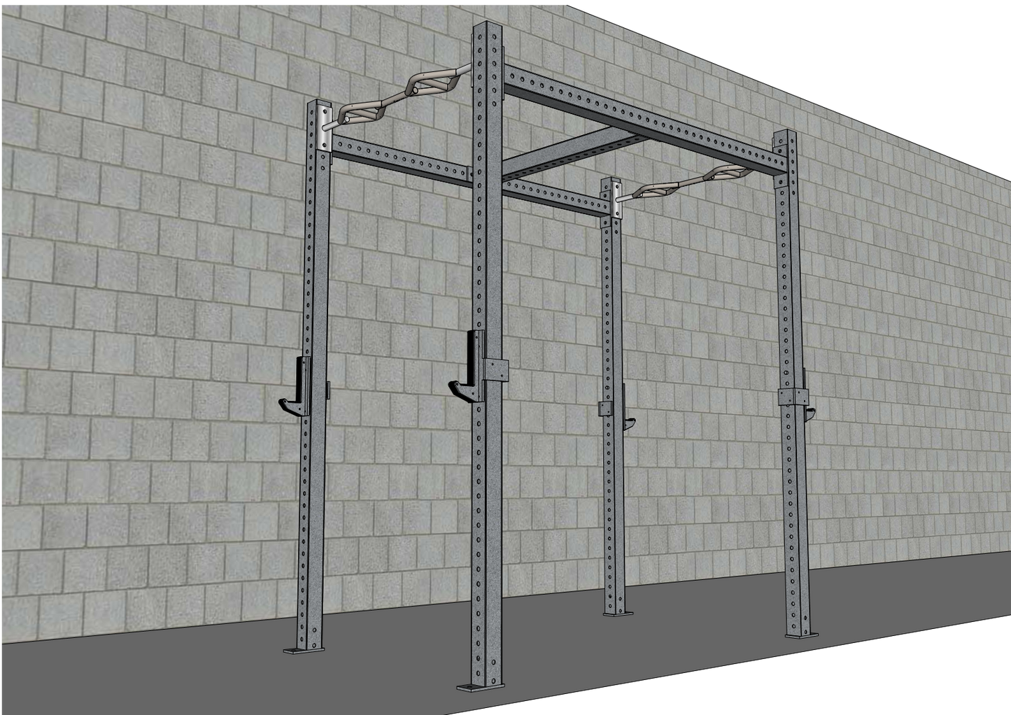 TGrip Commercial 4' Wide Rig - 3x3 Steel - Functional Multi-Grip Pull-Up - Sandwich Style J-Hooks