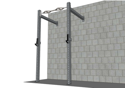 TGrip Commercial 4' Wall Mount Rig - 3x3 Steel - Functional Multi-Grip Pull-Up - Sandwich Style J-Hooks