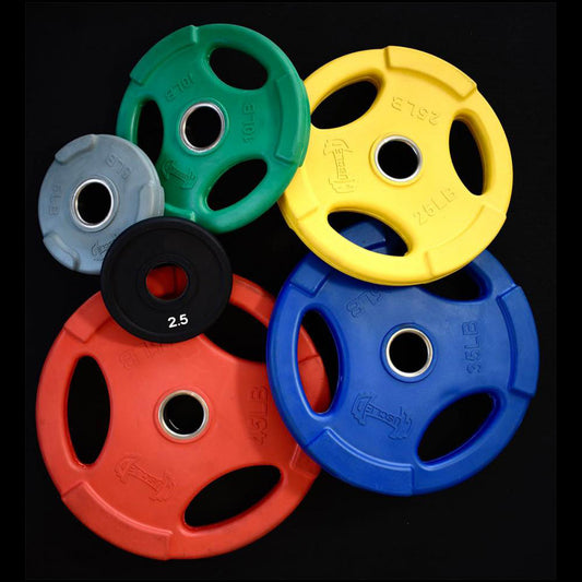 RUBBER COATED OLYMPIC PLATES:Colored Rubber Olympic Plates (2.5,5,10,25,35,45 lb) per Pair
