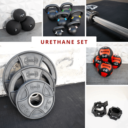 Complete Strength Training Kit - Hard Chrome Bar - Weight Plates - Home Gym