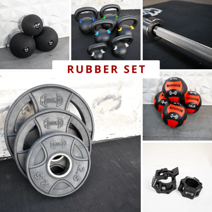 Complete Strength Training Kit - Stainless Steel Bushing - Olympic Bar Weight Plates - Home Gym