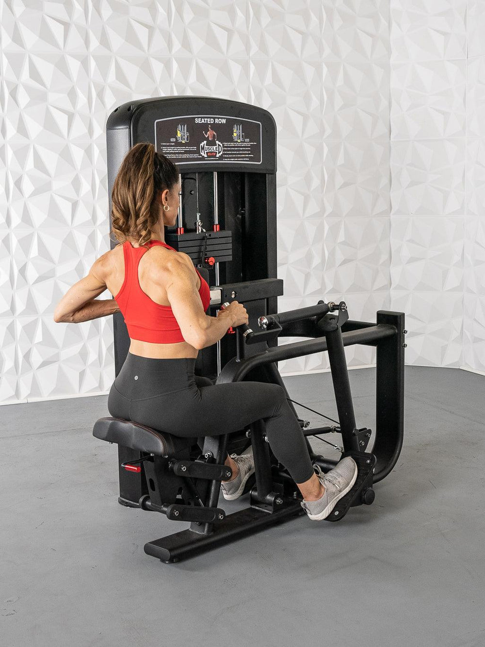 Seated Row Target Elite Selectorized Seated Row - Muscle D Fitness - Commercial Adjustab