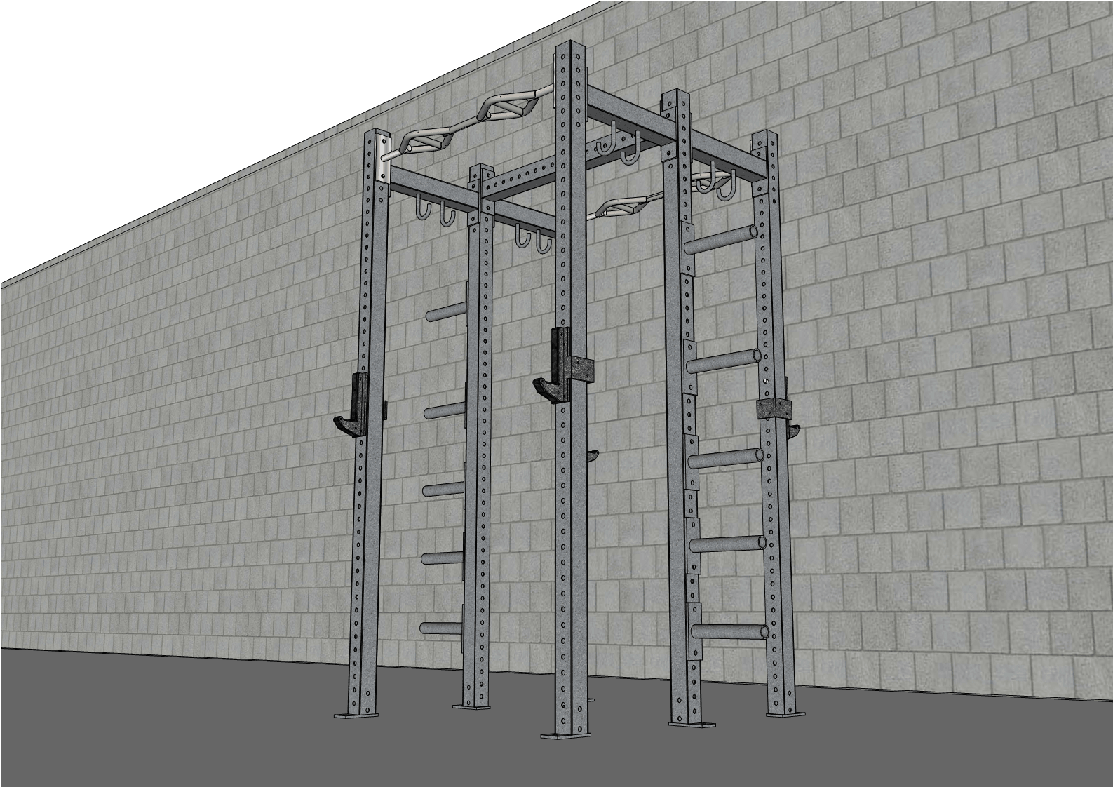 TGrip Commercial Double Half Rack - 3x3 Steel - Functional Multi-Grip ...