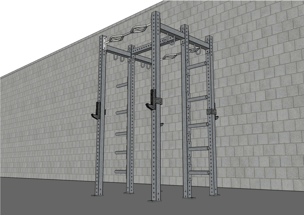 TGrip Commercial Double Half Rack - 3x3 Steel - Functional Multi-Grip