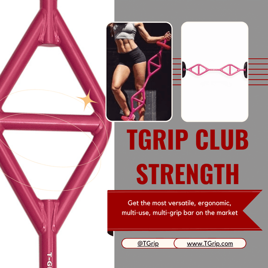 TGrip Club Strength Bar (Pink) - Multi Grip - Functional Training - Football - Swiss - Neutral