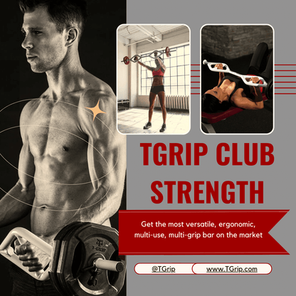 TGrip Club Strength Bar (White) - Multi Grip - Functional Training - Football - Swiss - Neutral