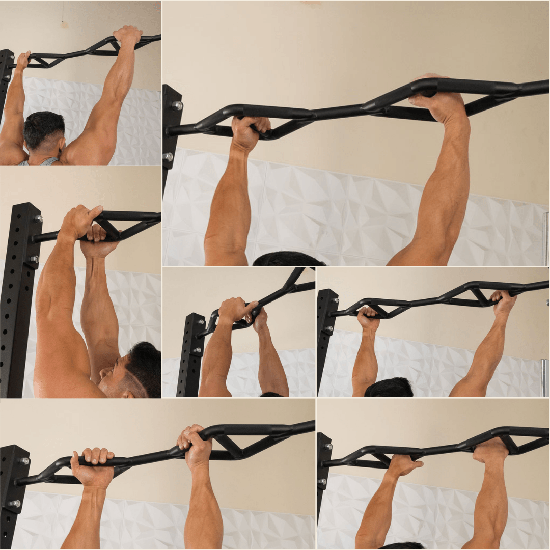 TGrip Commercial Half Rack - 3x3 Steel - Functional Multi-Grip Pull-Up - Bar & Plate Storage - J-Hooks