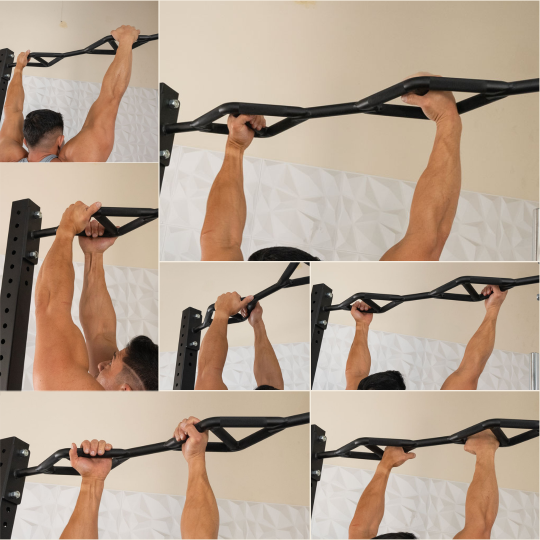 TGrip Commercial 4 Post Rack - 3x3 Steel - Functional Multi-Grip Pull-Up - Sandwich Style J-Hooks