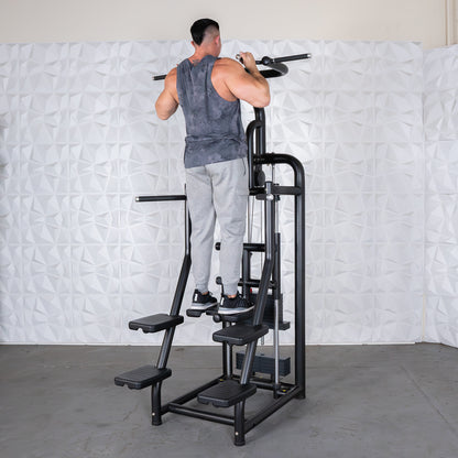 Vogue Assisted Chin/Dip - Muscle D Fitness - Adjustable - Pin Selectorized - Back Tricep Combo