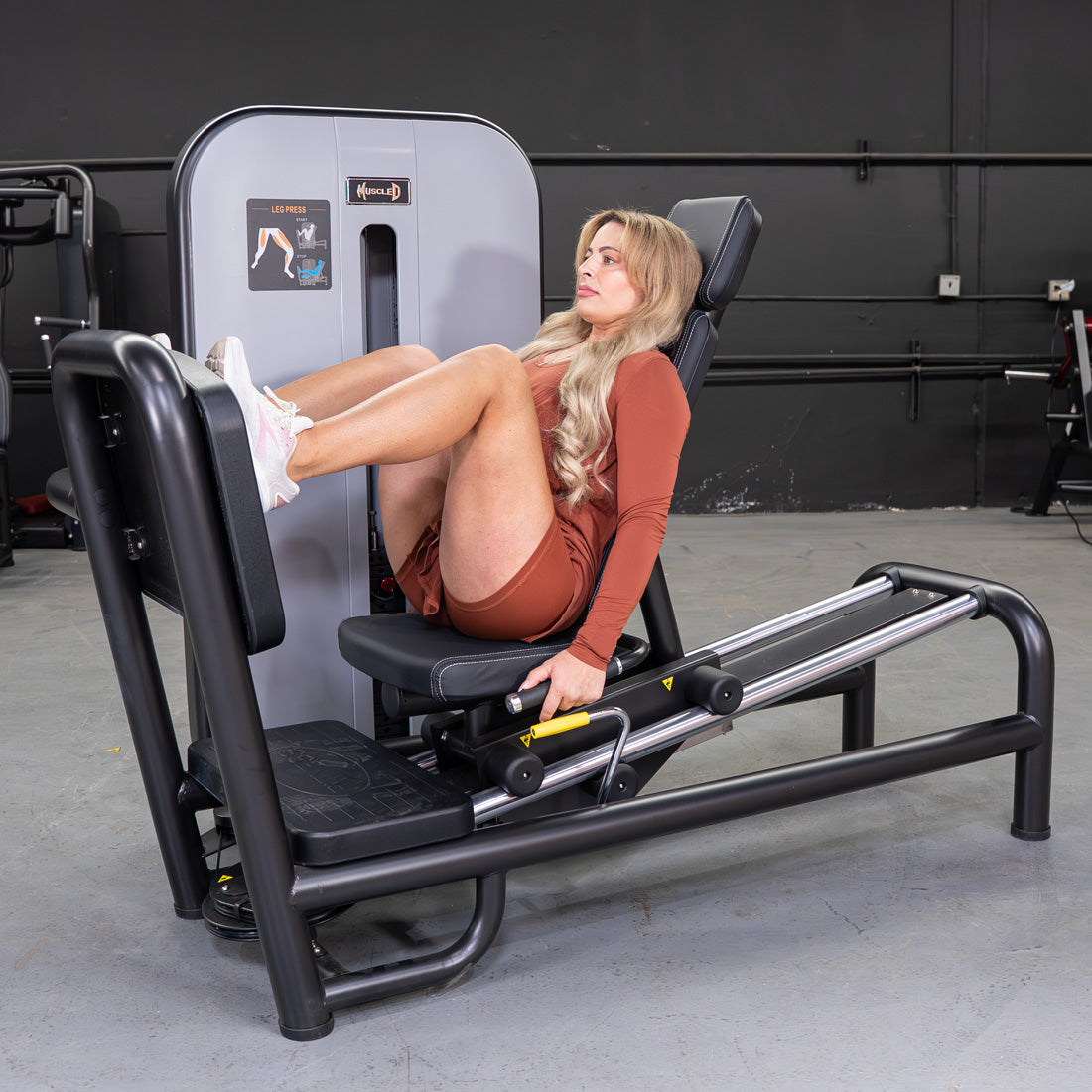 Vogue Leg Press - Muscle D Fitness - Adjustable Seat - Pin Selectorized - Quads Glutes Calf Workout