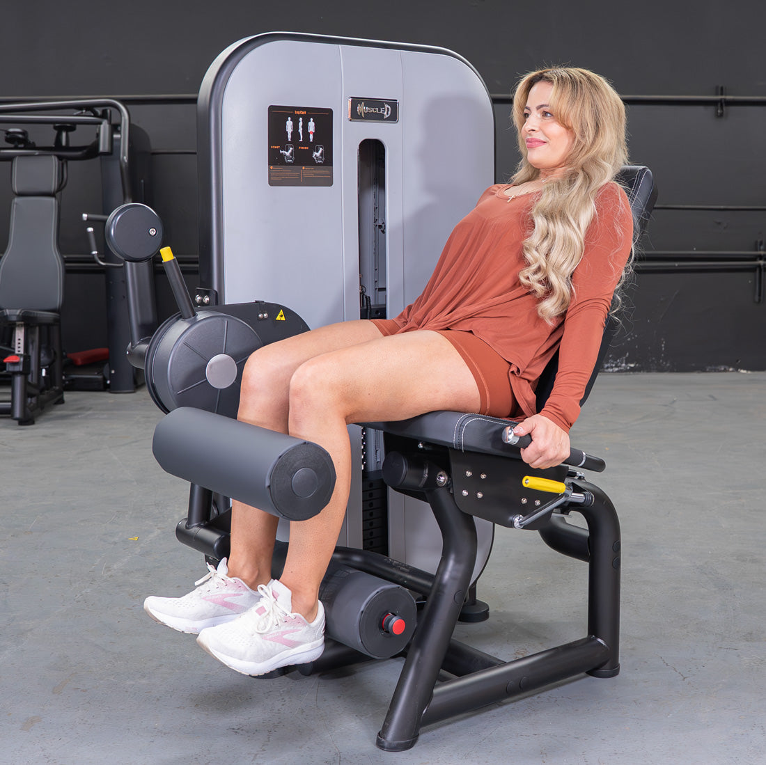 Vogue Seated Leg Curl - Muscle D Fitness - Adjustable Seat - Pin Selectorized - Hamstring Workout