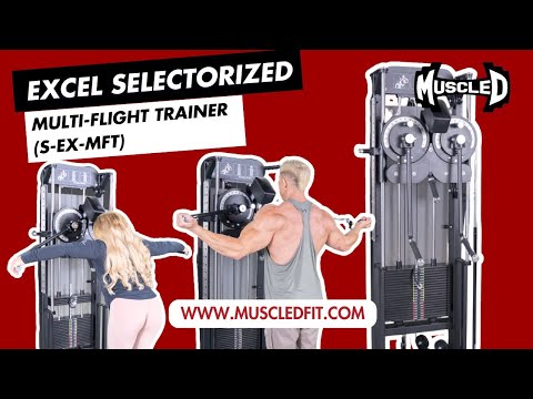 muscle d fitness commercial excel selectorized black multi flight trainer model demonstration video
