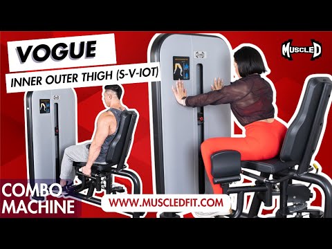 black and white commercial selectorized inner outer thigh machine product demonstration video