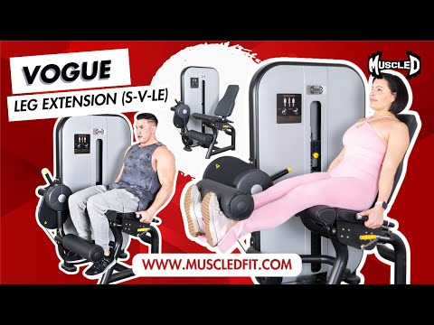 black and white commercial selectorized leg extension machine product demonstration video