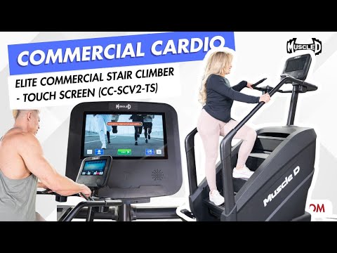 muscle d fitness elite commercial stair cilmber model demonstration video