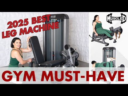 dual selectorized leg extension prone leg curl machine professional trainer demonstration video