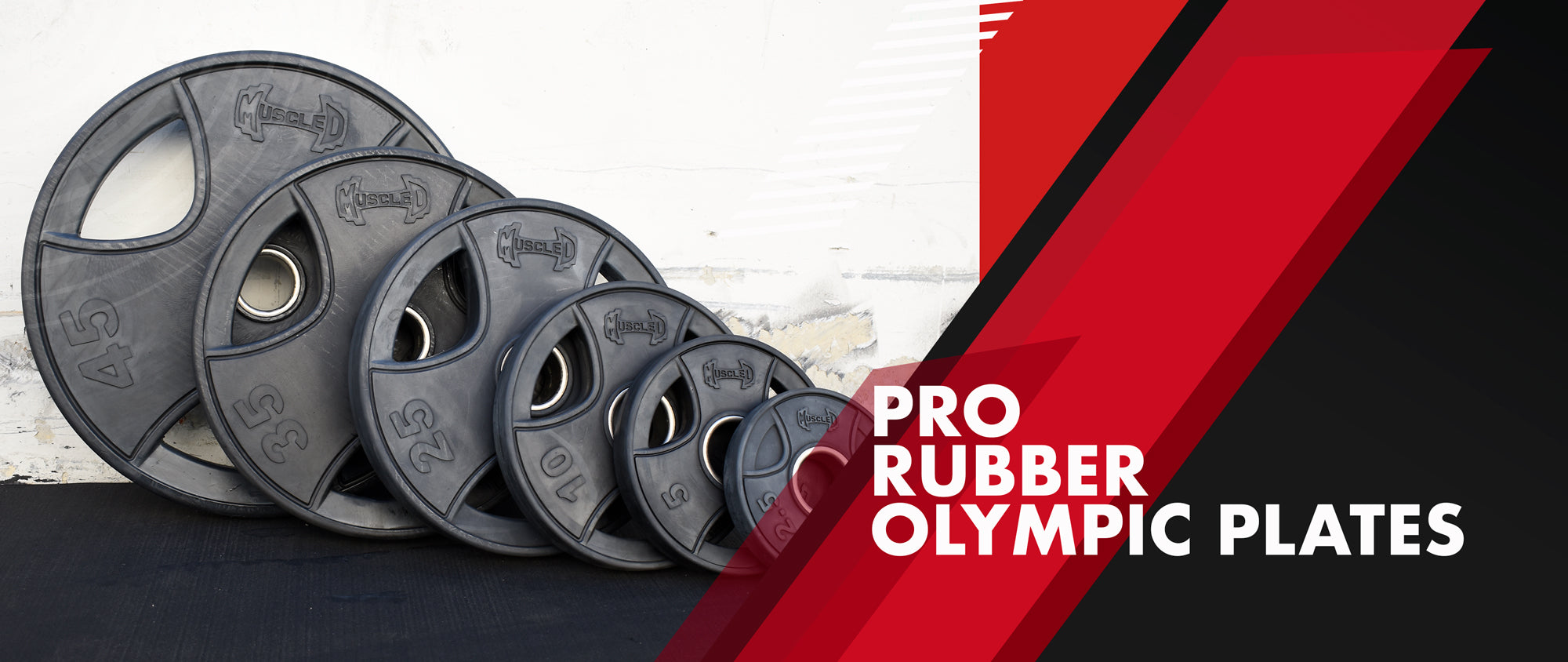 Pro Rubber Olympic Plates Per Pair Muscle D Fitness High Quality